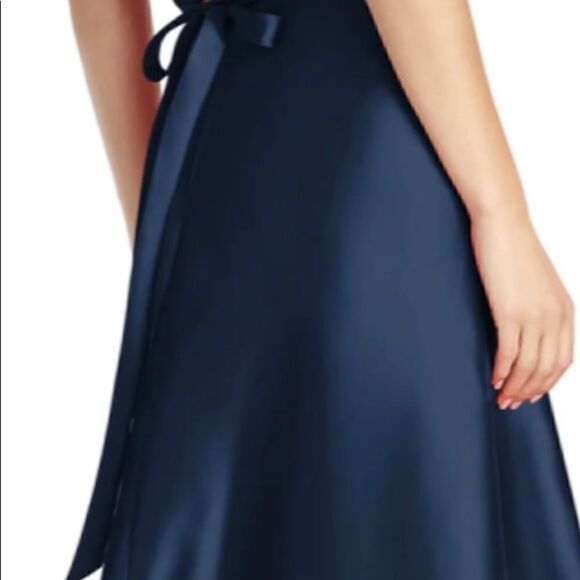 Midnight Blue lace up back gown by Alfred Sung - Picture 4 of 4